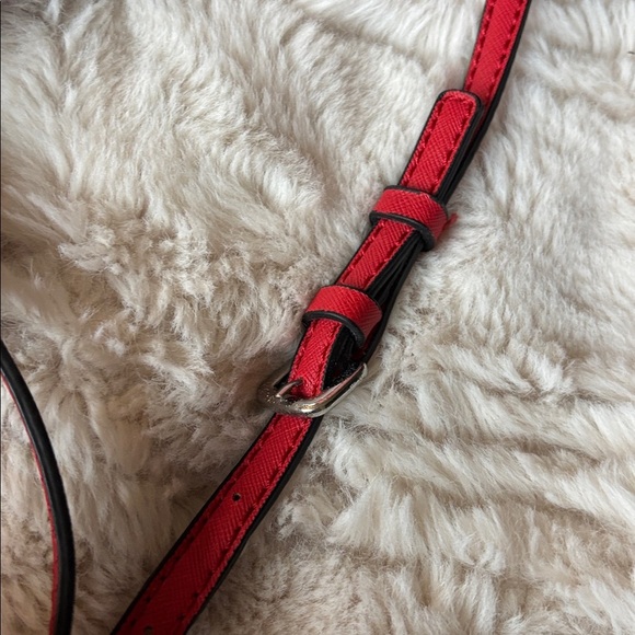 Guess Red and Tan pebbled Crossbody Bag silver jeweled logo purse - Picture 7 of 11